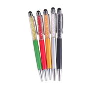 Operitacx 5PCS Luxury Rhinestone Capacitive Stylus Pens with Smooth Ballpoint Ink for Touch Screens Tablets Phones and Laptops Including Yellow Red Green Black and Orange