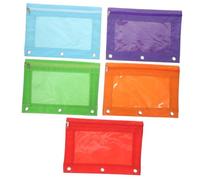 Operitacx 5pcs Oxford Cloth Binder Pencil Pouches with Zippered Binder Pockets Wear Resistant Document Bags for Office Home Travel Multi Color File Storage Organizer