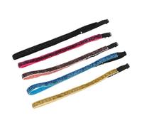 Operitacx 5pcs Pack Elastic Non-slip Sports Headbands with Glitter Shine Breathable and Soft Sweatbands for Active Wear and Outdoor Activities