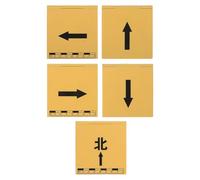 Operitacx 5pcs Small Self-Standing Directional Signs - Outdoor Waterproof L-Shaped Arrow Sign for Orienteering Checkpoint and Cross Country Route