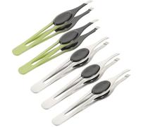 Operitacx 5pcs Stainless Steel Eyebrow Clips and Tweezers Set for Hair Cutting and Removal, Portable and Convenient for Travel and Outdoor Use, Suitable for Men and Women Random Color