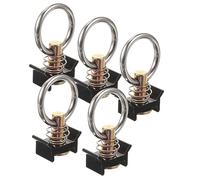 Operitacx 5Pcs Steel Track Rail Fittings with O Ring Single Design for Heavy Load Bearing Rust Resistant Hanging Rings Suitable for Terrain Vehicles Freight Aviation and Cold Chain