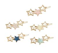 Operitacx 5pcs Stylish Hairpin Star Design Hair Clips 2.48x1.06x0.39inch Alloy Material Easily Matching Safely Hold Hair Women Sweet Refined Handicrafts for Celebrations Random Color