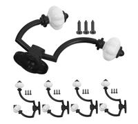 Operitacx 5pcs Vintage Zinc Alloy Dual Prong Coat Hooks Heavy Duty Antique Wall Mounted Hangers for Hats Coats Towels Bags Scarves Secure Installation Retro Finish