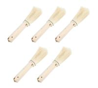 Operitacx 5pcs Wooden Handle Coconut Coir Pot Brush Set, Multipurpose Kitchen Cleaning Tools for Washing Pans, Dishes, and Barbecue Cookware, Natural Fiber Scrubbers for Oil Removal, 13cm