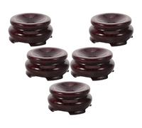 Operitacx 5pcs Wooden Sphere Stand for Crystal Ball and Glass Ball Display, Sturdy Multipurpose Brown Wood Base for Cabinet Decor and Tabletop Showcase, Elegant Artistic Design, 1.8x1 Inches