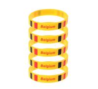 Operitacx 5pcs Yellow Silicone Wristbands Comfortable One Size Fits Most Australian Flag Sports Bracelets for Competitive Race and Entertainment Club
