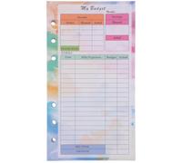 Operitacx 6-Hole Loose Leaf Binder Refill Set, 3pcs Budget Sheets with Colorful Monthly Plan 14, Budget Pages 14, Weekly Plan 54, Portable Expense Tracking Notepad for DIY Budgeting