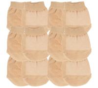 Operitacx 6 Pairs Breathable Anti-Slip Silicone Half Socks with Open Mesh Sweat Absorbing Invisible Half Palm Socks for Women No Show High Heel Gripper Skin Tone