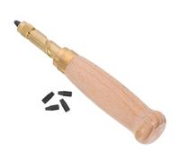 Operitacx 6 Pcs Adjustable Screw Hole Punch Leather Tool with Wood Handle Tips for Crafts Bookbinding and DIY Projects Precision Screw Punch for Paper Leather and More