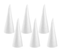 Operitacx 6 Pcs StyrofoamCones for Craft, 9.5inch Christmas Tree Foam Cones, White Cone Shaped Foam for DIY Art Projects, Christmas Tree, Table Centerpiece