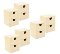 Operitacx 6 pcs Unfinished Wooden Small Drawers DIY Craft Storage for Layers Blank Drawer Organizers Enhance Creativity and Imagination