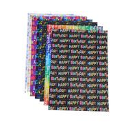 Operitacx 6 Sheets Colorful Birthday Wrapping Paper Coated Paper for Presents Shower and Party Decorations Versatile and Easy to Cut for Home Commercial Use