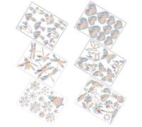 Operitacx 6 Sheets of Assorted Colour PVC Window Clings Static Removable Window Stickers Reflect Sunlight for Glass Panel and Decoration