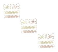 Operitacx 60 Pcs Creative Metal Bowknot Paper Clips Rose Gold Gold Cross Shaped Multi Use Clips for Office School Document Filing and Photo Organizing