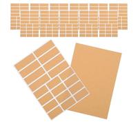 Operitacx 600pcs Adhesive Kraft Paper Labels 5x2.5cm 7.6x2.5cm, Printable Writable Blank Sticker Sheets for Food Storage Jars, Bottles, and Decoration, Multi-use Self-Adhesive Labels