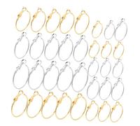 Operitacx 64pcs Shrimp Bow Lock Hoop Earrings Round Open Circle Dangle Hoops for Women DIY Jewelry Making Accessories Comfortable Hinged Closure Modern Statement Festival Jewelry