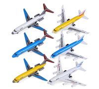 Operitacx 6pcs Alloy Aircraft Model Set for Pull Back Airplane with Gliding Function Durable Plane for Boys Realistic Design for Fun Playtime