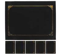 Operitacx 6pcs Certificate Holders: Black Diploma Folders with Gold Foil Border - Document Covers for Letter Size 8.5"x11" Award Certificates, Cardstock, Document Papers, Graduation