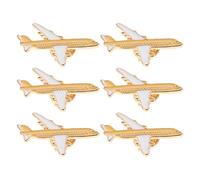 Operitacx 6pcs Classic Plane Lapel Pin, Airplane Brooch Pin for Flight Attendant Dress Suit, Funny Small Aircraft Shaped Badge Accessories