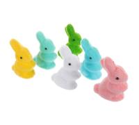 Operitacx 6pcs Colorful Mini Bunny Figurine Foam Easter Party Ornament