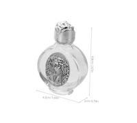 Operitacx 6pcs Crystal Glass Holy Water Bottles with Floral Embossed Design Refillable Essential Oil Containers for Travel Home Church Religious and Wedding Decorations