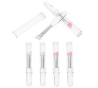 Operitacx 6pcs Eye Shadow Brushes Eyeshadow Applicator Silicone Angled Wide-angled Design Resistant to Deformation Protects Bristles from Dirt Caps for Storage and On-the-go Use