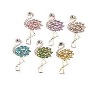 Operitacx 6pcs Flamingo DIY Accessories Set for Phone Case and Clothing Decor, Crafting Materials Including White, Pink, Blue, Green, Lemon Yellow, Purple, Suitable for Customizing Phone