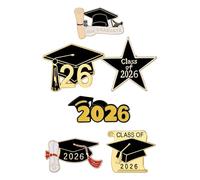 Operitacx 6pcs Graduation Lapel Pins with Zinc Alloy Graduation Cap and Diploma Design Elegant School Event Accessories for Classmates and Teachers Resist Fading for Long-term