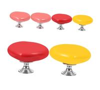 Operitacx 6pcs Heart Shaped Ceramic Toilet Push Buttons and Cabinet Pulls Wear-Resistant Lid Cover Lifter Handles Modern Oriental Style for Bathroom and Kitchen Furniture