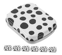 Operitacx 6pcs Iron Candy Storage Boxes Small Rectangular Organizer Cases Holder for Desk Accessories Mini Hinged Patterned Tin Containers