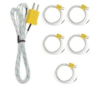Operitacx 6pcs K Type Thermocouple Probe: 2 Meters Temperature Probe Wire Mini-Connector, Compatible with TES1310/ TM902C - Temperature Range from -50 to 400 Celsius