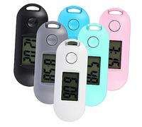 Operitacx 6Pcs Luminous Digital Keychain Pocket Watches for Portable Watches Colors Grey for Study Exams and Quiet Work