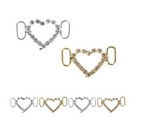 Operitacx 6pcs Metal Heart-shaped Lace Clips for Shoes and Sneakers, Sparkly Rhinestone Shoelace Charms, Secure Your Laces with Chic and Stylish Shoe Clips for Everyday Outing and Party