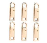 Operitacx 6pcs Metal Zipper Pull Tabs Detachable Repair Handles Gold for Luggage Backpack Suitcase DIY Accessories