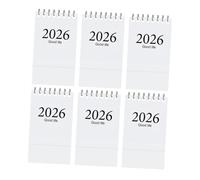 Operitacx 6pcs Mini Desktop Flip Calendar Spiral Bound Portable Tabletop Planner with Monthly Views Compact Space Saving Design for Home Office Study and Teacher Schedule Management