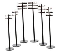 Operitacx 6pcs Miniature Telegraph Poles for Sand Table Building Compact DIY Railway Model Accessories Lightweight Train Scene Decorations for Miniature Landscape