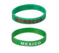 Operitacx 6pcs Morocco Country Flag Silicone Wristband Soft Comfortable Sports Bracelets for Football Matches International Games Fans