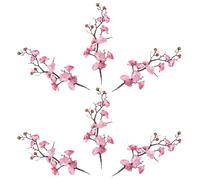 Operitacx 6pcs Pink Plastic Cherry Blossom Flowers Cake Toppers Lightweight Plum Blossom Branch Design for Birthday and Garden Party Cake Decoration