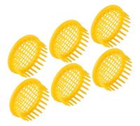 Operitacx 6pcs Plastic Bee Queen Cages for Beekeeping Work, Sturdy and Safe to Use Bee Rearing Cups, Essential Beekeeper Equipment Tool in Yellow