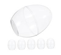 Operitacx 6pcs Plastic Egg Shaped Cookie Boxes with Flat Bottom, Large Capacity Party Boxes for Wedding Parties and Rewards, Easy Display of Candies, Creative and Versatile Use