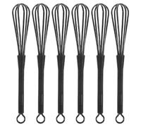 Operitacx 6pcs Plastic Hair Dye Whisks for Salon Use Small Manual Mixing Sticks for Hair Color Cream Black Mini Whisk Set and Styling Tools