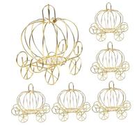 Operitacx 6pcs Pumpkin Carriage Favor Boxes Metal Candy Containers for Wedding Anniversary Durable Hollow Design Multi Purpose Treat Storage