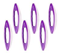 Operitacx 6pcs Purple Abs Nail Art Polishing Brushes with Sheepskin Pads Nail Waxing Tools Expert Care Accessories for Salon and Home Use