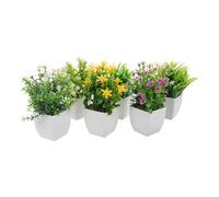 Operitacx 6pcs Realistic Fake Mini Potted Plants Artificial Greenery Plastic Desk Plants Tabletop Decoration for Indoor and Office Use Portable High Realism
