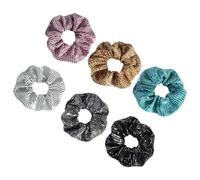 Operitacx 6Pcs Sequin Hair Ties for Women and Stretchy Ponytail Holders in Multiple Shades Functional Hair Accessories for Weddings and Everyday Use
