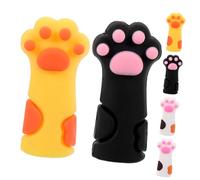 Operitacx 6Pcs Silicone Cartoon Cat Claw Pencil Caps Protectors for School Supplies Elastic Anti-scratch Pencil Extenders with Balanced Grip for Classroom Use
