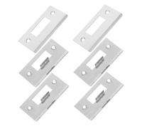 Operitacx 6pcs Stainless Steel Door Strike Plate Security Latch Shield for Wooden Interior Doors Deadbolt Restorer with Standard Easy Installation and Silent Operation