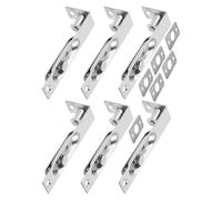 Operitacx 6pcs Stainless Steel Flush Bolt for Dummy and Composite Doors with Silent Operation and Easy Installation, Recessed Slide Latch Lock Suitable for Libraries and Busy Public Spaces