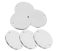 Operitacx 6Pcs Stainless Steel Round Blank Tags for Pets Flat Charms Pendants with Dual for DIY Engraving Pet Name Address Id Jewelry Making